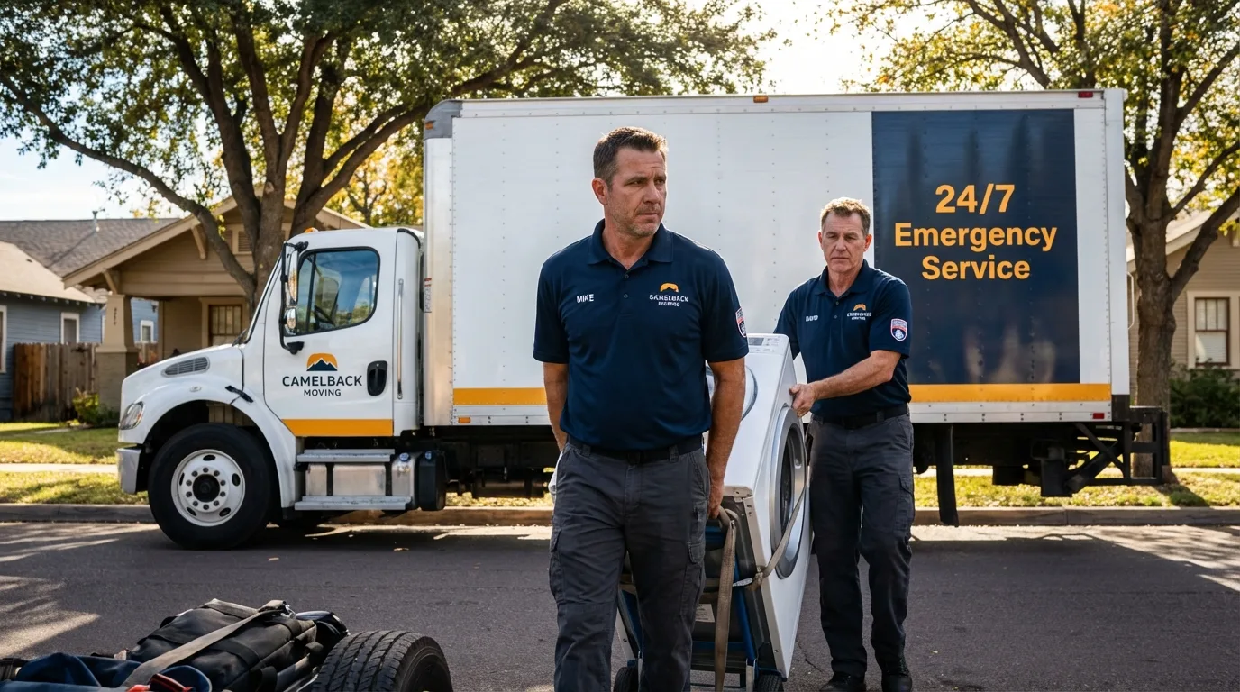 CamelBack Moving crew loading furniture in Little Elm, TX